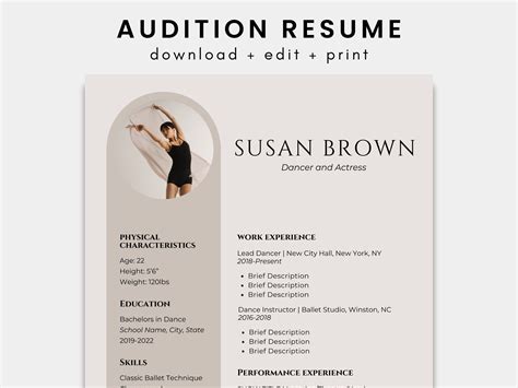 dance resume template|dancer resume for kids.